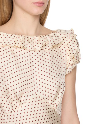  - DÔEN - Ruffle Neck Polka Dot Dress