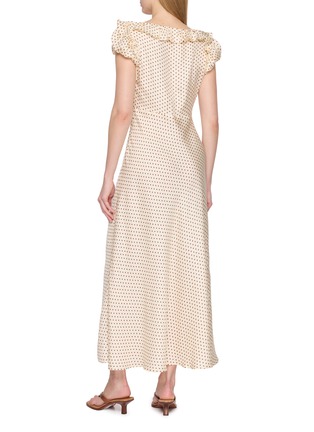 背面 - 点击放大 - DÔEN - Ruffle Neck Polka Dot Dress
