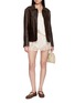 模特儿示范图 - 点击放大 - DÔEN - Iona Lace Trim Silk Satin Shorts