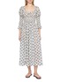 首图 - 点击放大 - DÔEN - Kaira Floral Puff Sleeve Midi Dress