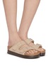 模特儿示范图 - 点击放大 - BIRKENSTOCK - Arizona Flex Platform Birko-Flor Sandals