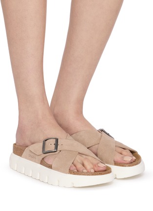 模特儿示范图 - 点击放大 - BIRKENSTOCK - Siena Chunky LEVE Suede Sandals
