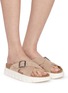 模特儿示范图 - 点击放大 - BIRKENSTOCK - Siena Chunky LEVE Suede Sandals