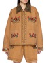 首图 - 点击放大 - FOUND - Floral Embroidered Leather Collar Cotton Canvas Work Jacket
