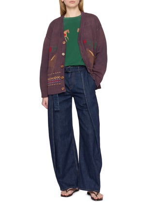 模特儿示范图 - 点击放大 - FOUND - Horse Jacquard Cardigan