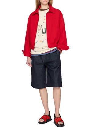 模特儿示范图 - 点击放大 - FOUND - Tapestry Logo Paint Cotton T-Shirt