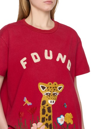  - FOUND - Wildlife Chenille Embroidered Cotton T-Shirt