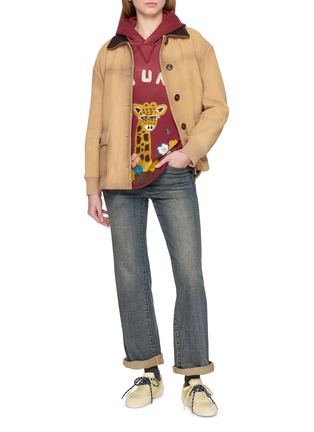 模特儿示范图 - 点击放大 - FOUND - Wildlife Chenille Embroidered Cotton Hoodie