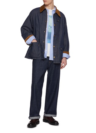 模特儿示范图 - 点击放大 - BARBOUR - Bedale Dark Wash Denim Jacket
