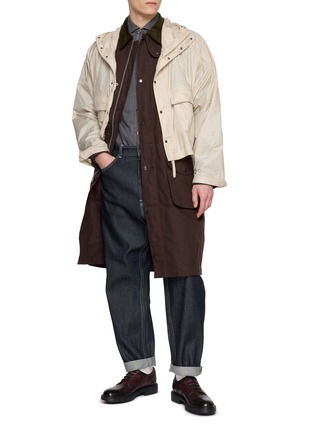 模特儿示范图 - 点击放大 - BARBOUR - X Kaptain Sunshine层次拼接派克大衣