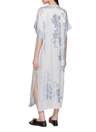 背面 - 点击放大 - KATLIAX - x Lane Crawford Short Sleeve Crewneck Silk Wadding Satin Dress