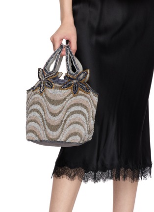 模特儿示范图 - 点击放大 - IMAYIN - Dalawella Natural Beaded Cotton Bag
