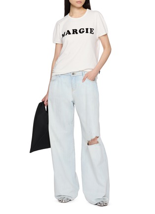 模特儿示范图 - 点击放大 - MM6 MAISON MARGIELA - Margie Logo Raglan Sleeve Cotton T-Shirt