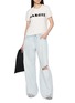 模特儿示范图 - 点击放大 - MM6 MAISON MARGIELA - Margie Logo Raglan Sleeve Cotton T-Shirt