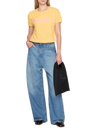模特儿示范图 - 点击放大 - MM6 MAISON MARGIELA - Raglan Sleeve Logo Print Cotton T-Shirt