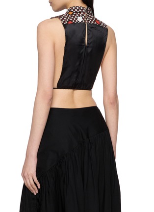 背面 - 点击放大 - MM6 MAISON MARGIELA - Sleeveless Floral Print Draped Open Back Top