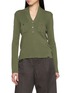 首图 - 点击放大 - MM6 MAISON MARGIELA - Trompe-l'œil Patch Pocket V-Neck Cotton Knit Top