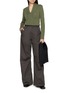模特儿示范图 - 点击放大 - MM6 MAISON MARGIELA - Trompe-l'œil Patch Pocket V-Neck Cotton Knit Top