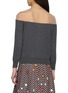 背面 - 点击放大 - MM6 MAISON MARGIELA - Hanging Sheer Overlay Off Shoulder Cardigan