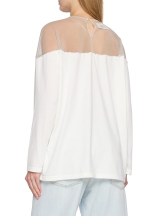 背面 - 点击放大 - MM6 MAISON MARGIELA - Long Sleeve Hanging Stockman Logo Sheer Panel Top