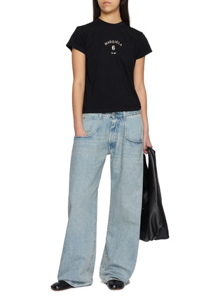模特儿示范图 - 点击放大 - MM6 MAISON MARGIELA - Stockman Logo Print Cotton T-Shirt