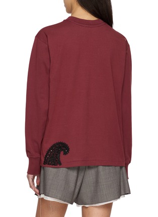 背面 - 点击放大 - KARTIK RESEARCH - Chikankari Long Sleeve Paisley Embroidered Cotton Jersey T-Shirt