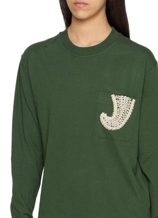  - KARTIK RESEARCH - Chikankari Long Sleeve Paisley Embroidered Cotton Jersey T-Shirt