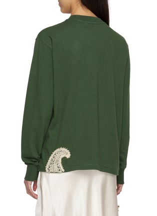 背面 - 点击放大 - KARTIK RESEARCH - Chikankari Long Sleeve Paisley Embroidered Cotton Jersey T-Shirt