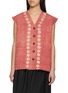 首图 - 点击放大 - KARTIK RESEARCH - Kantha Embroidered Frayed Trim Cotton Vest