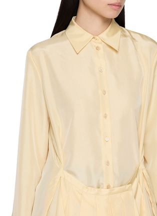  - EENK - Pleated Layered Multi Way Silk Scarf Shirt