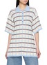 首图 - 点击放大 - EENK - Back Button Striped Cotton Blend Knit Top