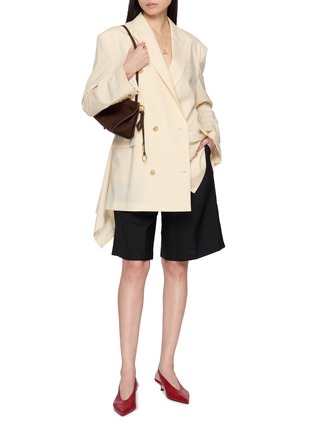 模特儿示范图 - 点击放大 - EENK - Double Breasted Back Layered Tailored Jacket