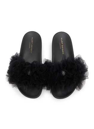 细节 - 点击放大 - KURT GEIGER SHOES - MEENA 褶裥纱饰拖鞋