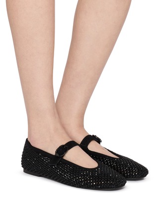 模特儿示范图 - 点击放大 - KURT GEIGER SHOES - WAVY MAYFAIR 仿钻饰玛丽珍平底鞋