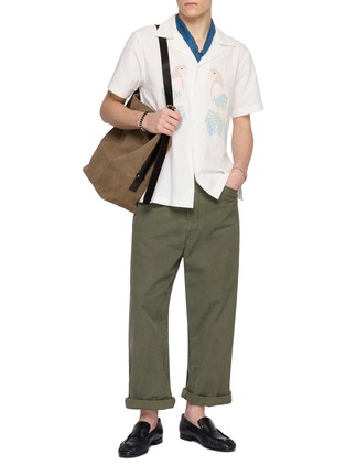 模特儿示范图 - 点击放大 - MAISON LABICHE - Morney Parrots Embroidered Cotton Shirt