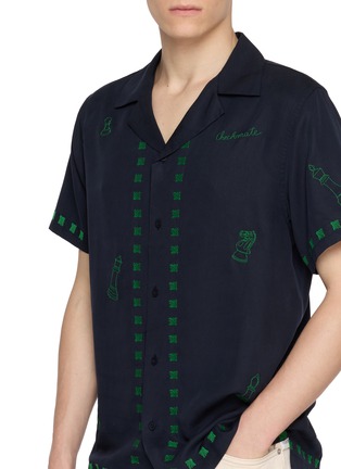  - MAISON LABICHE - Chess Embroidered Open Collar Shirt
