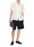 模特儿示范图 - 点击放大 - MAISON LABICHE - Crab Embroidered Open Collar Shirt