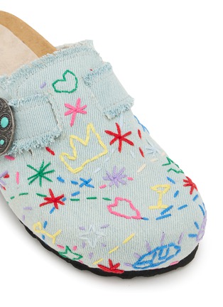 细节 - 点击放大 - TAJI - SABOT 刺绣饰牛仔穆勒鞋