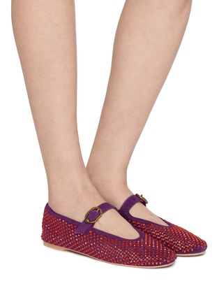 模特儿示范图 - 点击放大 - KURT GEIGER SHOES - Mayfair Suede Mary Janes