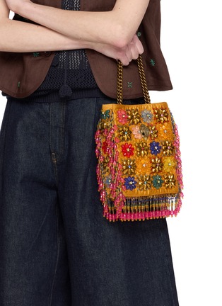 模特儿示范图 - 点击放大 - KURT GEIGER - Mini Beaded Tote Bag