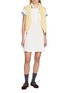 模特儿示范图 - 点击放大 - LACOSTE - X Roland Garros Logo Embroidered Contrast Trim Polo Collar Dress