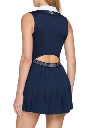 背面 - 点击放大 - LACOSTE - Sleeveless Contrast Collar Pleated Panel Dress