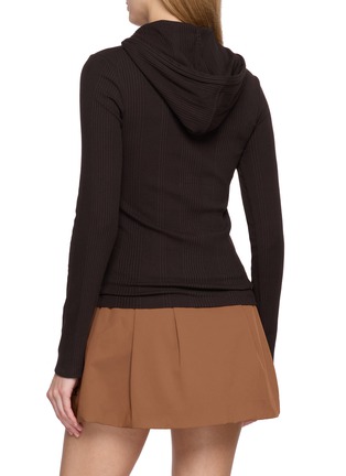 背面 - 点击放大 - LACOSTE SPORT - Hooded Long Sleeve Rib Knit Top