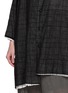  - Y'S - Sheer Layered Chequered 3/4 Sleeve Coat