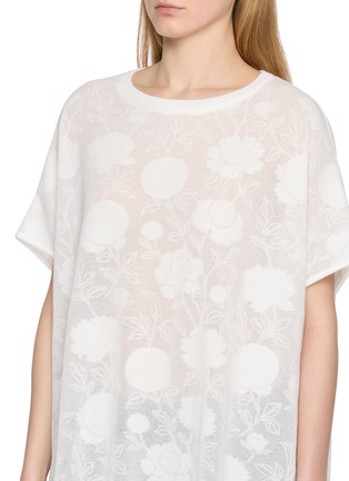  - Y'S - Floral Pattern Cotton Blend Knit Top