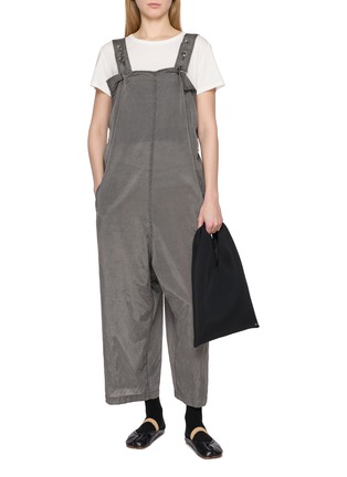 模特儿示范图 - 点击放大 - Y'S - Square Pattern Cotton T-shirt