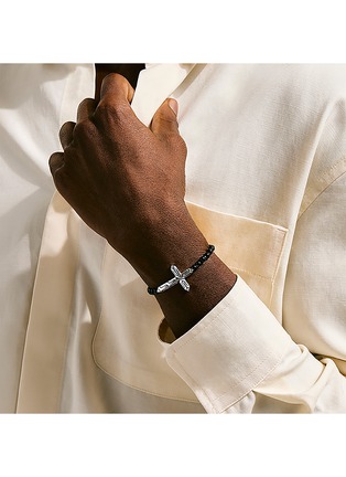  - JOHN HARDY - Icon 50 Sterling Silver Treated Onyx Beaded Bracelet — Size US