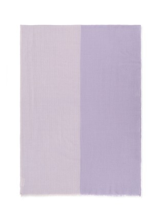 细节 - 点击放大 - LANE’S - Bicolour Herringbone Wool Cashmere Scarf