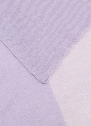 细节 - 点击放大 - LANE’S - Bicolour Herringbone Wool Cashmere Scarf
