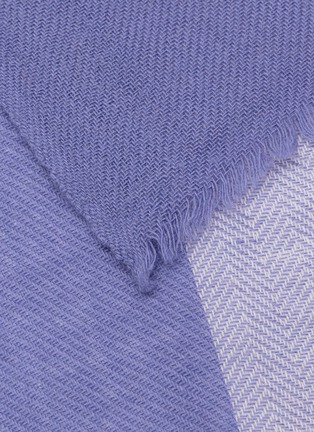 细节 - 点击放大 - LANE’S - Bicolour Herringbone Wool Cashmere Scarf